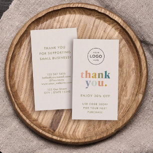 Tarjeta De Descuentos Gracias! Logotipo para pequeñas empresas Pasteles 