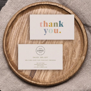 Tarjeta De Descuentos Gracias! Logotipo para pequeñas empresas Pasteles 