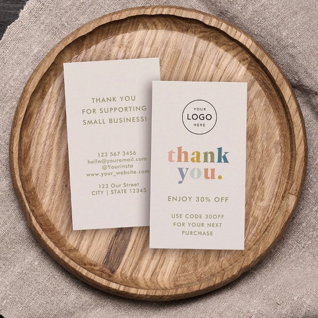 Tarjeta De Descuentos Gracias! Logotipo para pequeñas empresas Pasteles  (Subido por el creador)