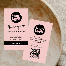 Tarjeta De Descuentos Gracias Rosa Pedir logotipo comercial Código QR pa