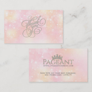 Tarjeta De Descuentos Gracias Typography Pastel Sparkly Background