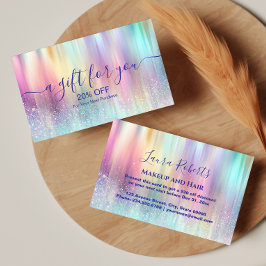 Tarjeta De Descuentos Gradiente de Arcoíris Elegante
