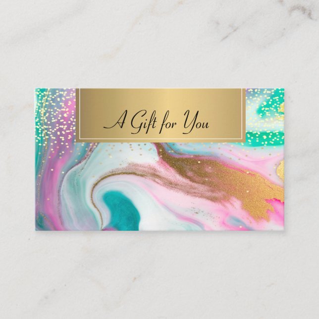 Tarjeta De Descuentos Guay Colorful Gold Marble Confetti (Anverso)