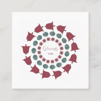Tarjeta De Descuentos Guirnalda de Navidad de campanas, conos y flores