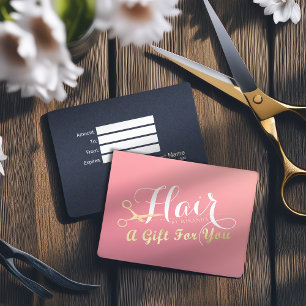 Tarjeta De Descuentos Hairstylist Makeup Salon Moderno Tijeras de oro ro