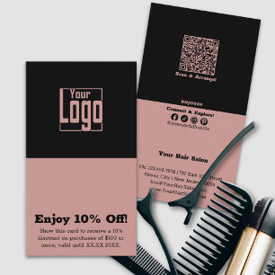Tarjeta De Descuentos Hairstylist simple de doble tono 10% desactivado