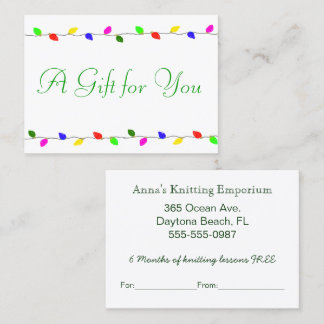 Tarjeta De Descuentos Holiday Lights Corporate Gift Certificate Business