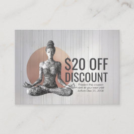 Tarjeta De Descuentos Instructor de Meditación de Yoga Reiki Master Lotu