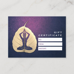 Tarjeta De Descuentos Instructor de YOGA Meditación Pose Bodhi Corte de