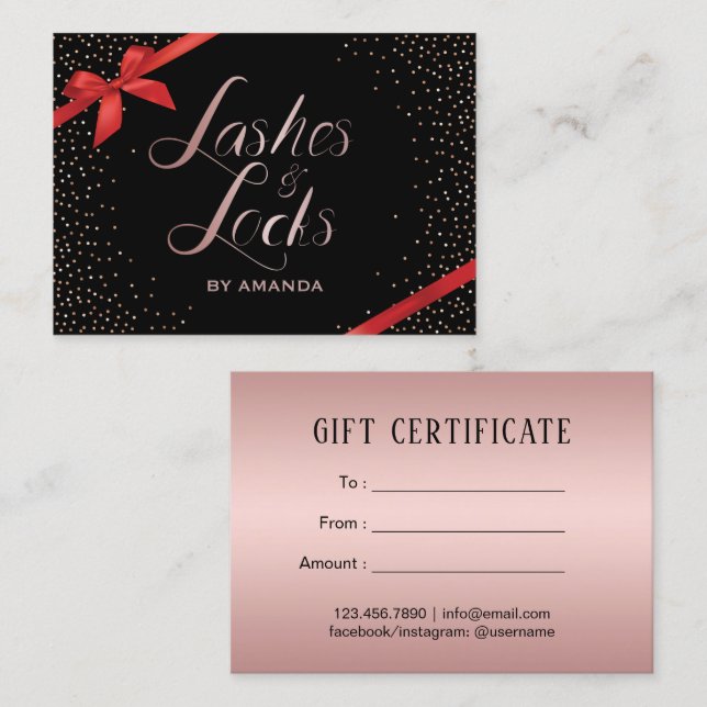 Tarjeta De Descuentos Latigazos y vale del artista de maquillaje de las (Anverso / Reverso)