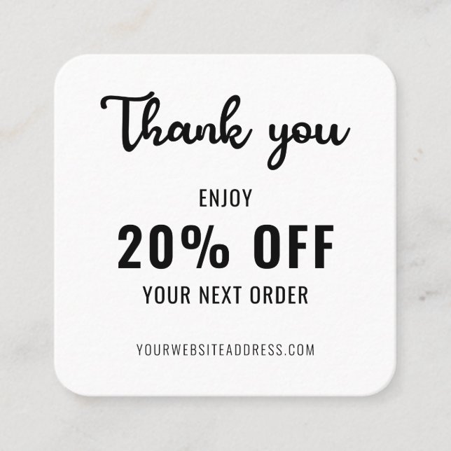 Tarjeta De Descuentos Lealtad comercial Promo Elegante Código QR Blanco  (Anverso)