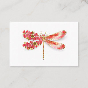 Tarjeta De Descuentos Libélula de flor con sakura de joyería