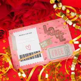 Tarjeta De Descuentos Libro de Cupones de Amor de San Valentín Romántico