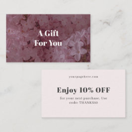 Tarjeta De Descuentos Lila rosa femenino y romántico