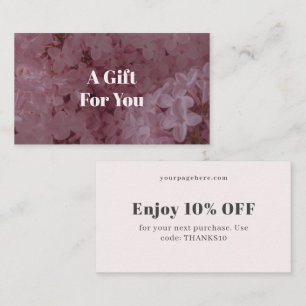 Tarjeta De Descuentos Lila rosa femenino y romántico