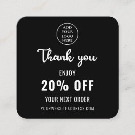 Tarjeta De Descuentos Logotipo comercial Elegante de código QR blanco bl