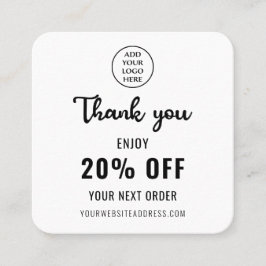 Tarjeta De Descuentos Logotipo comercial Lealtad Código QR elegante blan