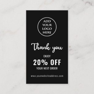 Tarjeta De Descuentos Logotipo comercial Lealtad en blanco negro Código