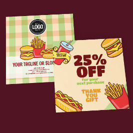 Tarjeta De Descuentos Logotipo de negocio personalizado | Tema Hamburger