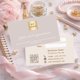 Tarjeta De Descuentos Logotipo de negocio QR de color rosa mauve polvori