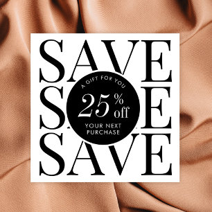 Tarjeta De Descuentos Logotipo minimalista moderno de negocios Gracias