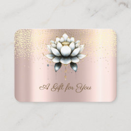 Tarjeta De Descuentos Loto Blanco de Lujo, Confeti, Dorado Rosa