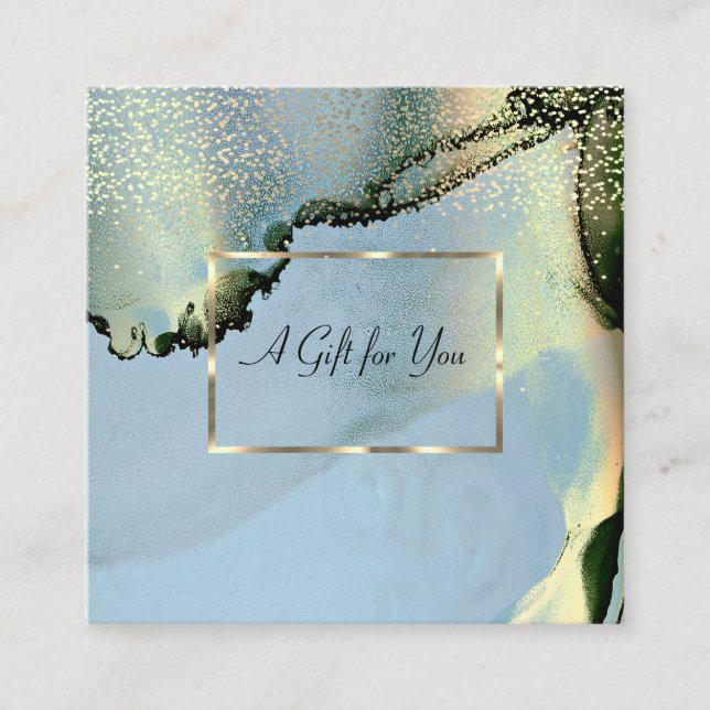 Tarjeta De Descuentos Marco de oro elegante, tinta de alcohol confetti (Anverso)