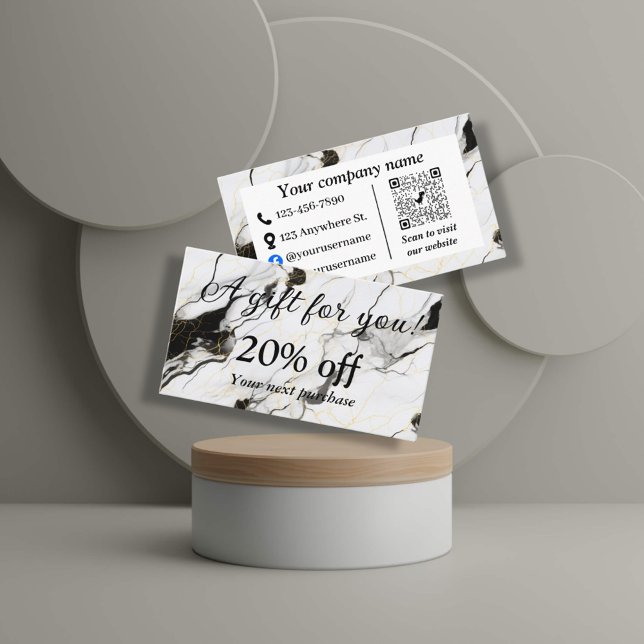 Tarjeta De Descuentos Mármol blanco y negro (Subido por el creador)