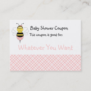Tarjeta De Descuentos MayBee Bumble Bee Baby Shower Coupon