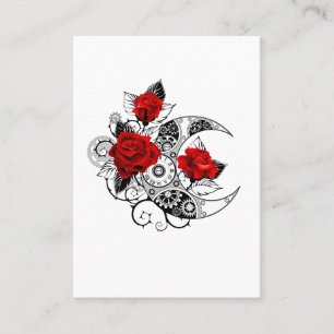 Tarjeta De Descuentos Media luna mecánica con rosas rojas