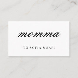 Tarjeta De Descuentos Minimal Modern Mommy Contact Design