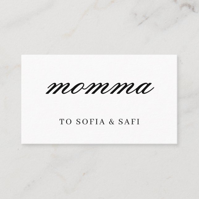 Tarjeta De Descuentos Minimal Modern Mommy Contact Design (Anverso)