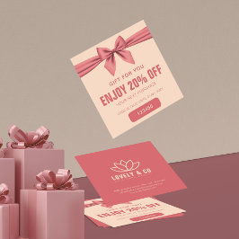 Tarjeta De Descuentos Minimalist Dusty Rose Cream Beauty 