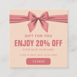 Tarjeta De Descuentos Minimalist Dusty Rose Cream Beauty