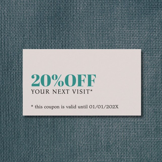 Tarjeta De Descuentos Minimalist Elegant Pastel Beige Green Salon Shop (Subido por el creador)