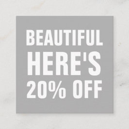 Tarjeta De Descuentos Minimalista gris moderno