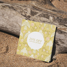 Tarjeta De Descuentos Moda de Falcons y Rosas Elegante Ilustrado Girly