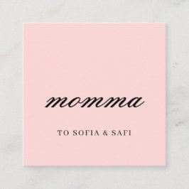 Tarjeta De Descuentos Modern Blush Pink Mommy Contact Card