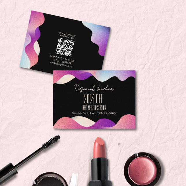 Tarjeta De Descuentos Moderno y elegante patrón Rubor de ondas gradiente (Subido por el creador)