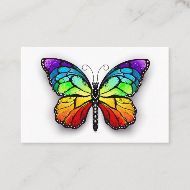 Tarjeta De Descuentos Monarca de mariposa arco iris (Anverso)