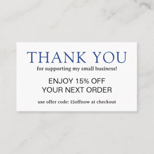 Tarjeta De Descuentos Monograma azul simple moderno