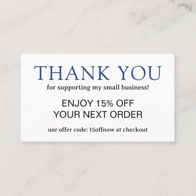 Tarjeta De Descuentos Monograma azul simple moderno (Anverso)