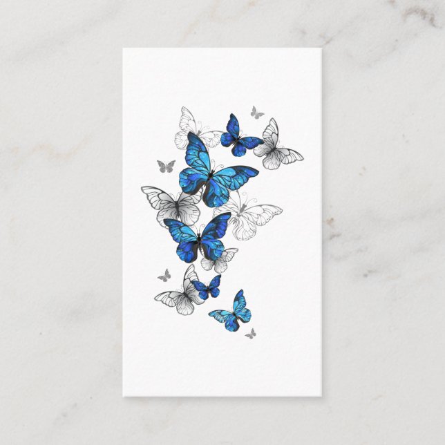 Tarjeta De Descuentos Morfo de las mariposas voladoras azules (Anverso)