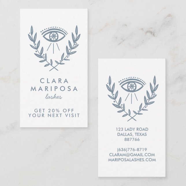 Tarjeta De Descuentos Mystical Eye Herbal Vines Boho Beauty Illustrated (Anverso / Reverso)