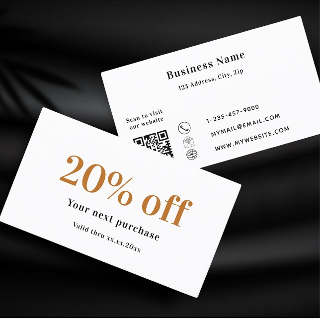 Tarjeta De Descuentos Negocio de código qr de oro blanco negro (Subido por el creador)