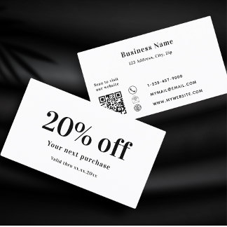 Tarjeta De Descuentos Negocio de código qr negro blanco