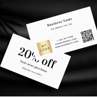 Tarjeta De Descuentos Negocio del logotipo del código qr negro blanco