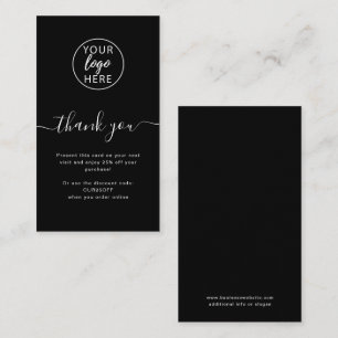 Tarjeta De Descuentos Negocios Personalizados Negros Gracias