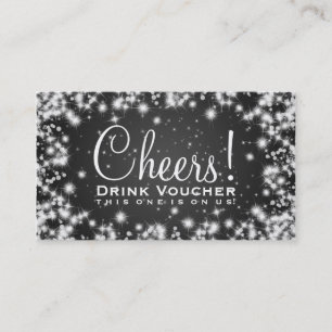 Tarjeta De Descuentos Negro elegante de la chispa del invierno del