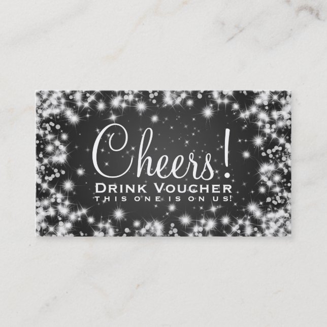 Tarjeta De Descuentos Negro elegante de la chispa del invierno del (Anverso)